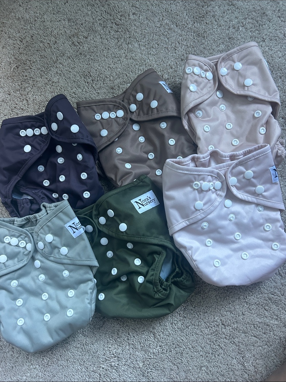 NWOT Nora’s Nursery Multi-Color Snap Cloth Diaper Covers - Set of Neutrals